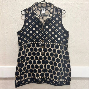 John Mark Black and Gold Reversible Vest Small